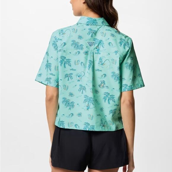 Columbia CSC Disney PFG Super Slack Tide Shirt Women's Aqua Blue Size XXL - Picture 2 of 12